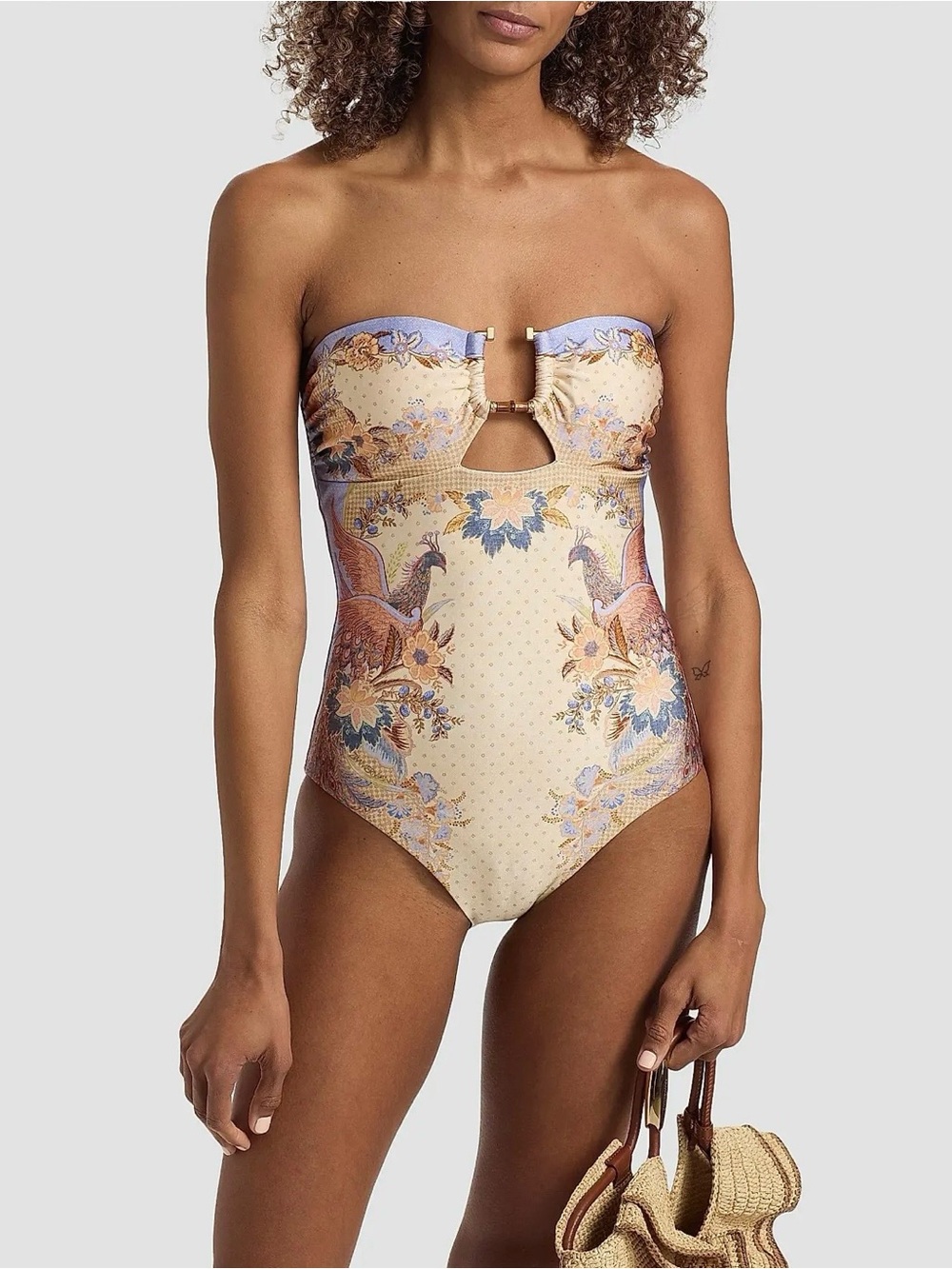 Zimmermann Indra Bamboo-Trim One-Piece Swimsuit